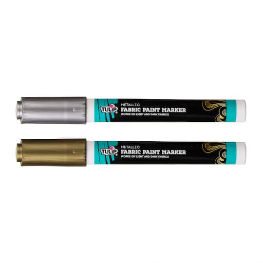 Michaels, Tulip® Metallic Permanent Bullet Tip Fabric Paint Markers, 2ct. – Category: Fabric Paint